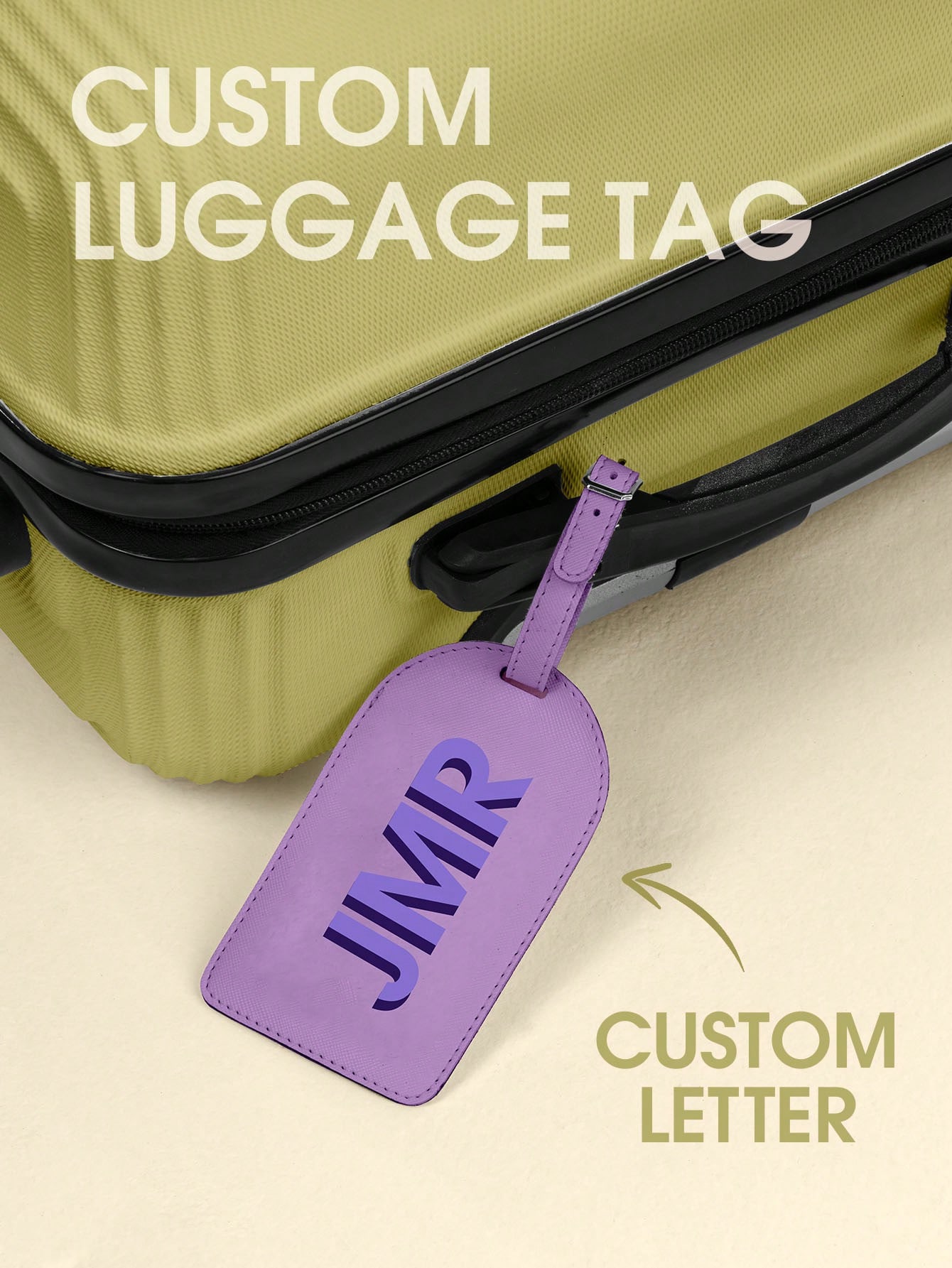 Men Accessories For Travel - Персонализированная багажная бирка с инициалами, кожаная