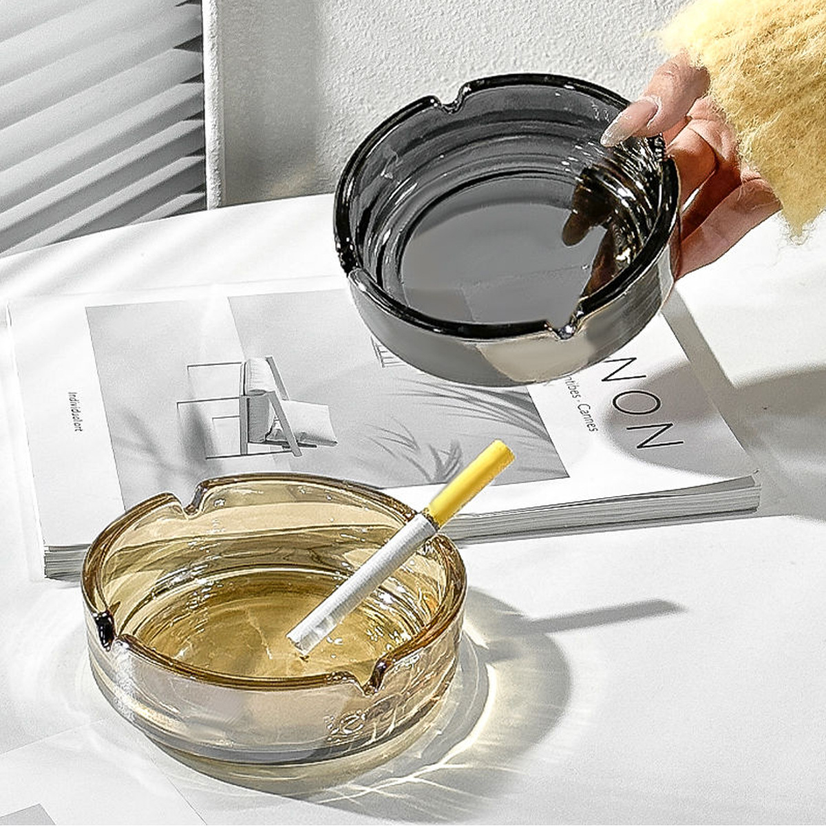 Men'S Accessories Tray - Прозрачная стеклянная пепельница для сигар, настольное