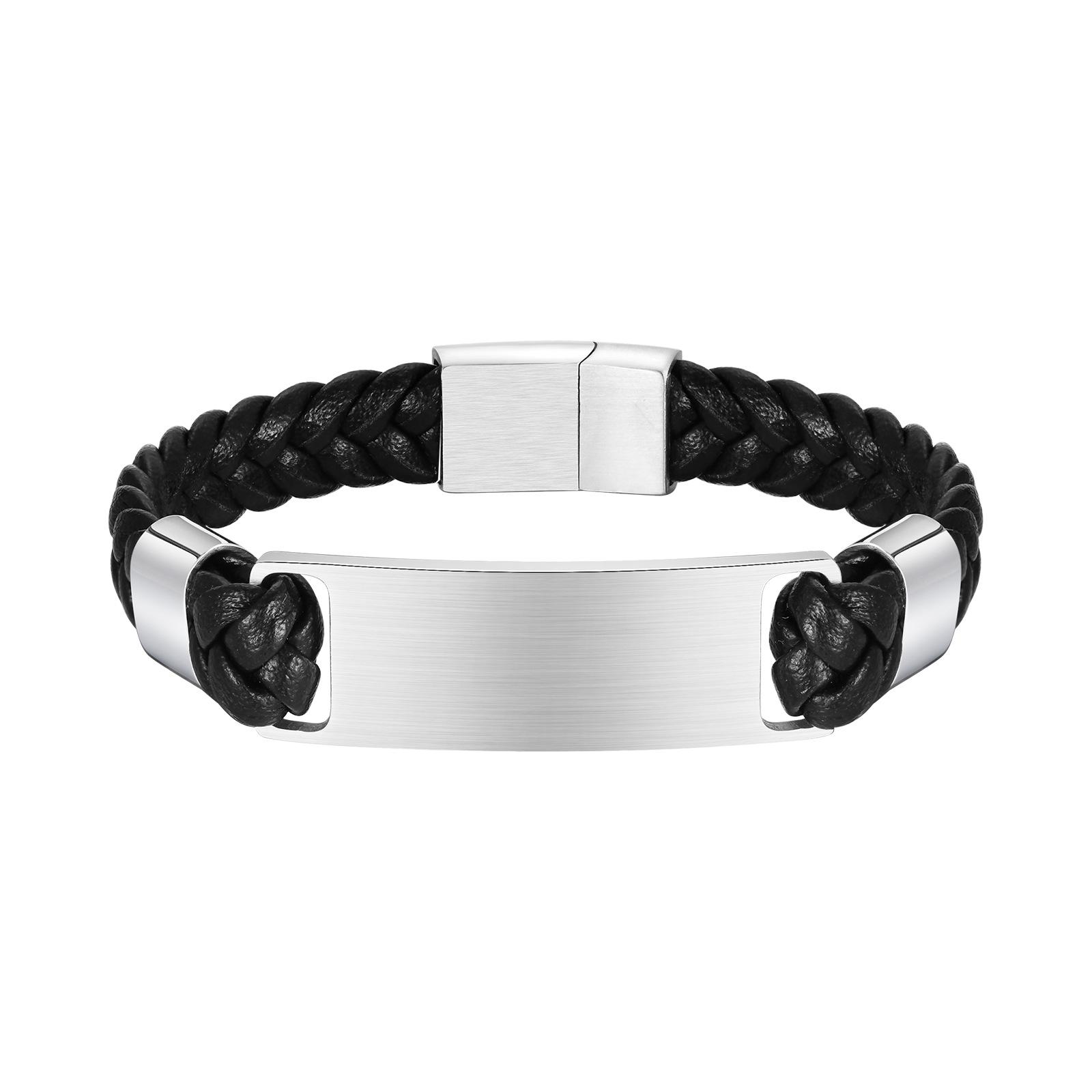 Men Accessories For Gift - Мужской плетеный кожаный браслет в европейском