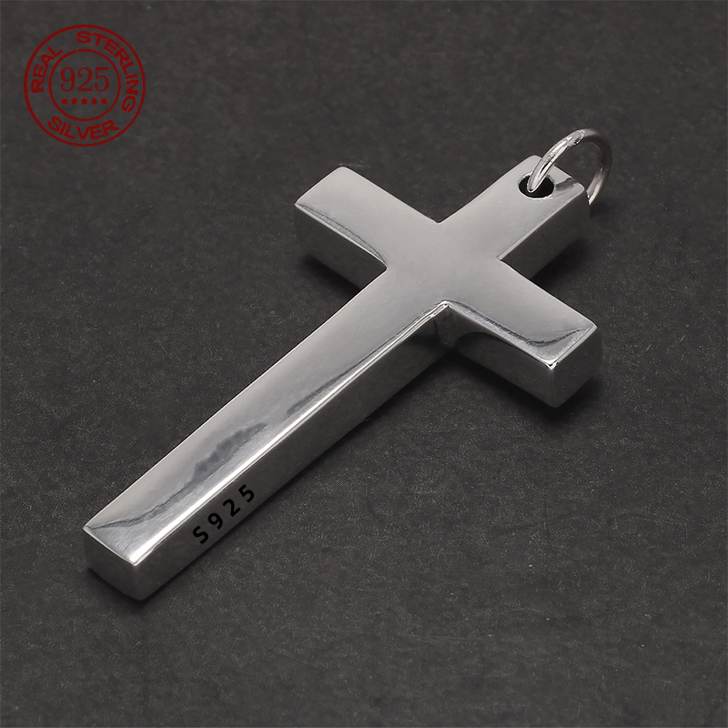 Men'S Minimalist Accessories - Настоящий твердый серебряный крест 925, кулон